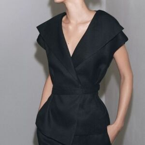 ZARA ZW COLLECTION LINEN WRAP BELTED WAIST NWT